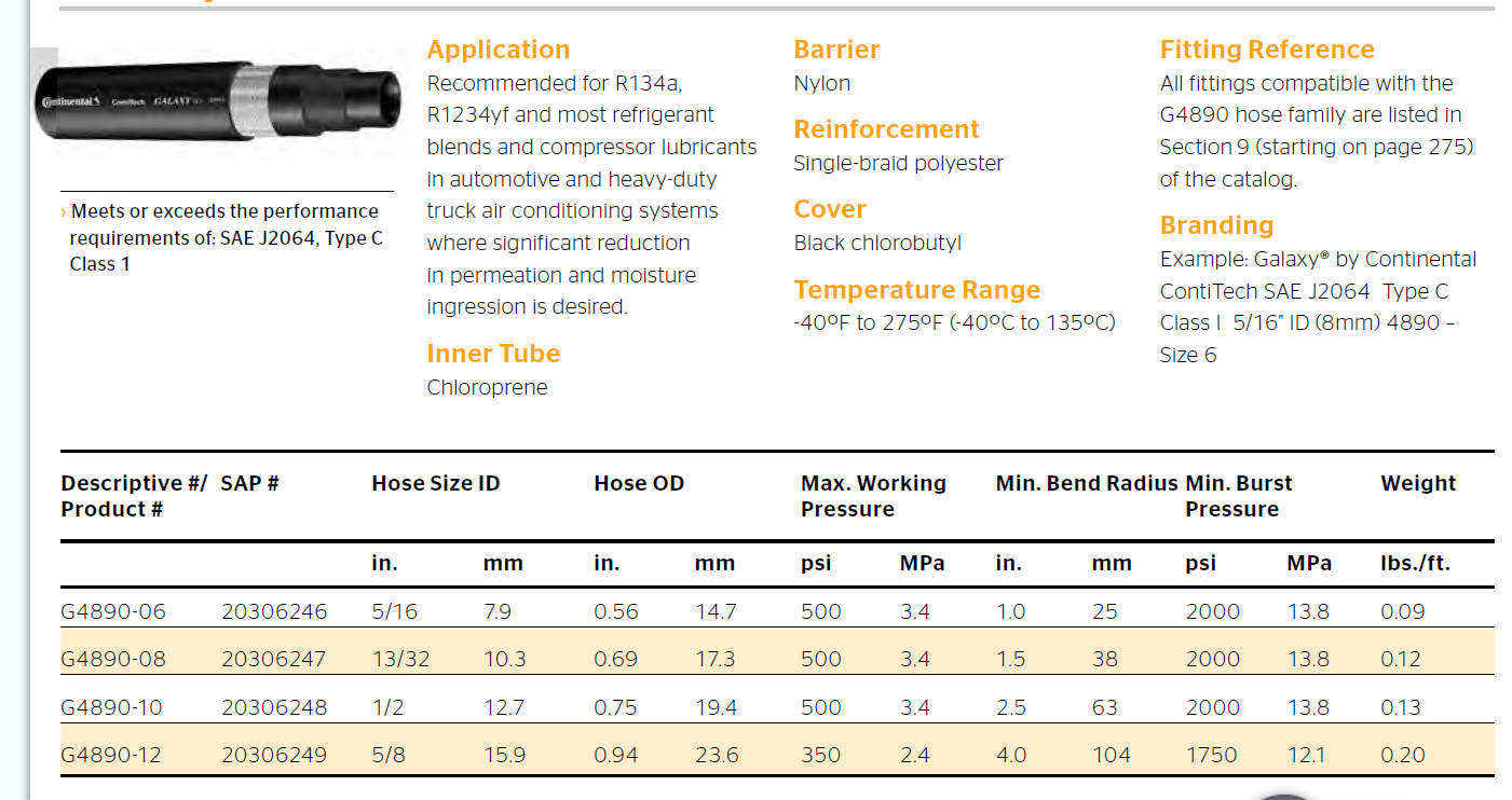 r134a ac hose
